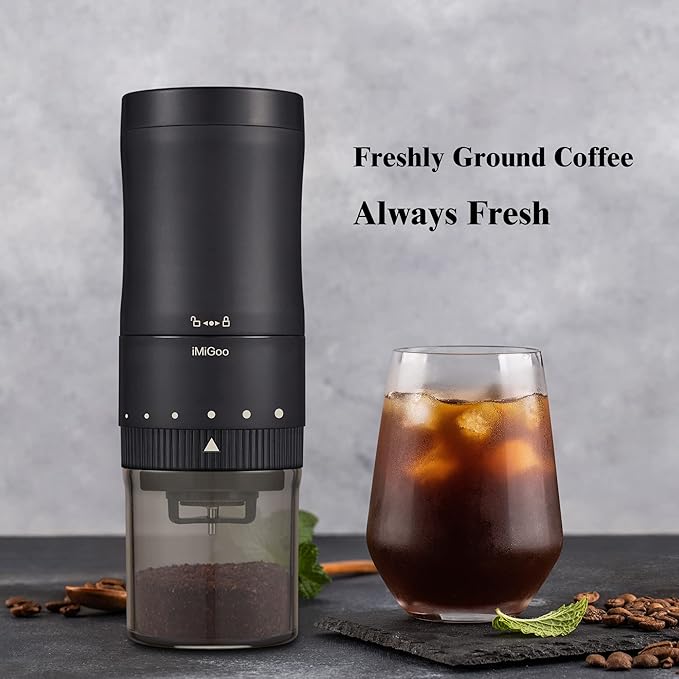 Conical Ceramic Burr Coffee Grinder - Electric Slow Grinder As Manual, with Adapter, Upgraded Grinding Bin - for Espresso, Pour Over, Drip, Percolator, Chemex, Cold Brew, French Press