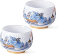 KAMMAK Ceramic Tea Cups Small, Cute Vintage Coffee Cup Set of 2, Porcelain Teacups Espresso Mug, 6.3oz Hand Painted Chinese Afternoon Tea Party Mugs, Birthday Gift for Women Men, Imperial Arhat