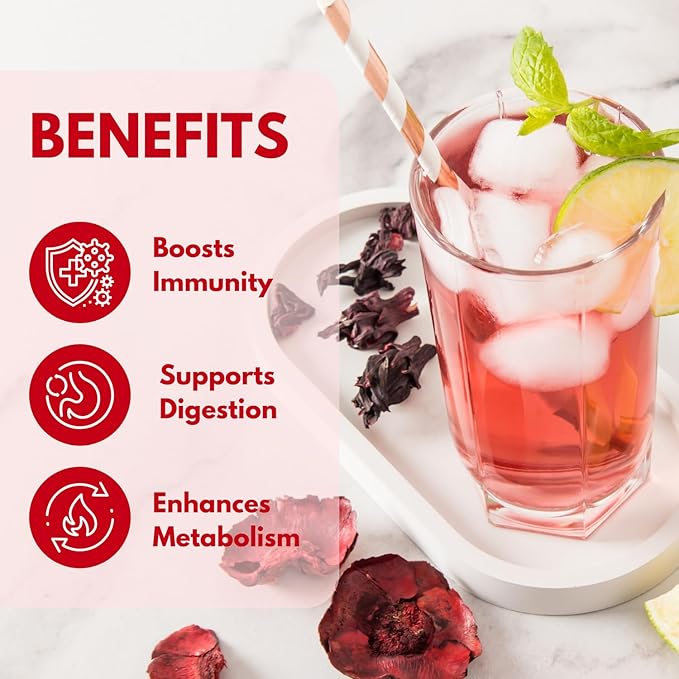 Attaya Natural Hibiscus Loose Flowers, Cut & Sifted 4oz | 100% Pure, Dried, Caffeine-Free | Antioxidant-Rich for Wellness & Relaxation.