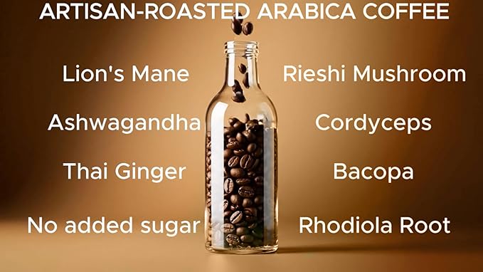 Vai Dai Coffee Black 12-pack, Lightly Sweetened, Ready-to-Drink, Functional, Adaptogens & Nootropics for Energy, Focus & Mental Clarity, with Lion’s Mane, Ashwagandha, Mushrooms & Cordyceps, Gluten-Free, Non-GMO. VaiDai