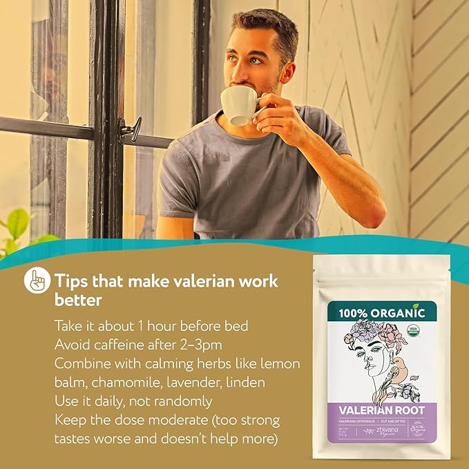 Organic Valerian Root Tea (4oz.) - Te De Valeriana Organica Para Dormir y Ansiedad - Valerian Tea - Valarian Roots Herb to Support Sleep, Healthy Stress Response, Relax Muscles