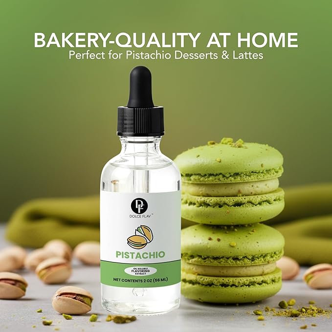 Natural Pistachio Oil Flavoring – 2 Ounce Oil-Soluble Premium Flavoring for Chocolate, Desserts & Baking | Ideal for Dubai Chocolate, Truffles, Cakes & More