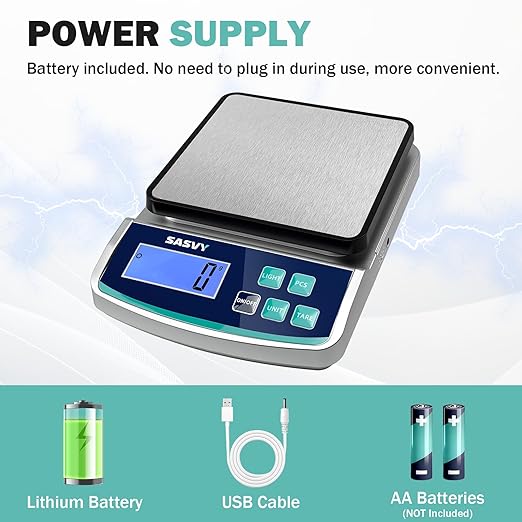 Digital Lab Scale 15kg x 1g oz/lb/g/kg Precision Electronic Scientific Scale Analytical Balance for Laboratory Jewelry Kitchen Includes Rechargeable Battery