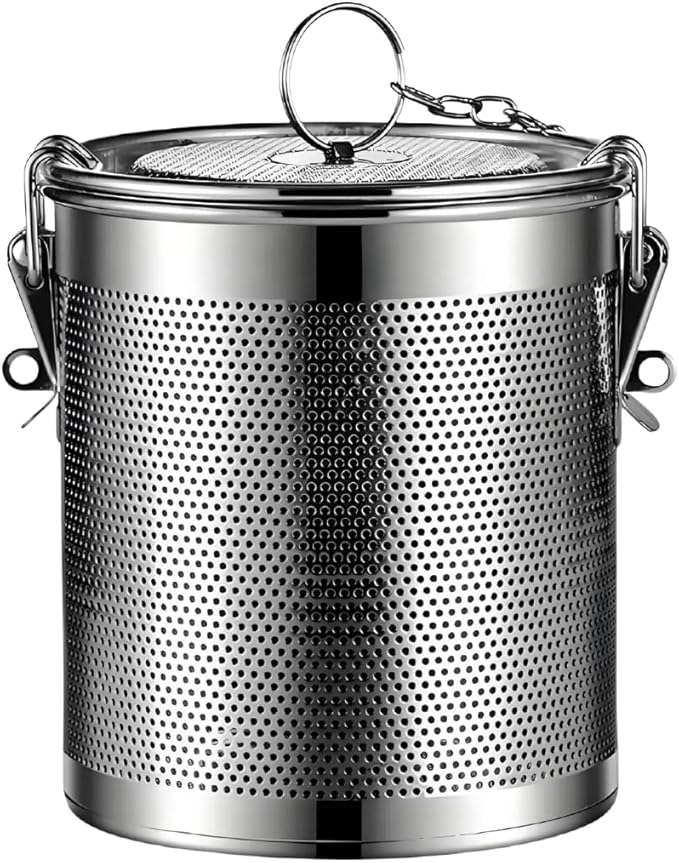 Stainless Steel Tea Ball Strainer Tea Infuser Soup Seasonings Seperation Basket Spice Filter Seasoning Strainer Mesh Filter Extra Fine with Chain Hook-0.86L (10CM*11CM)