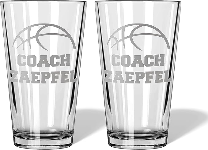 Soccer Coach Gift - Personalized Soccer Gift, Soccer Accessories, Best Coach gifts for coaches, End of Season, Girls Soccer Coach Gifts (Basketball, Single Pint Gift Box)