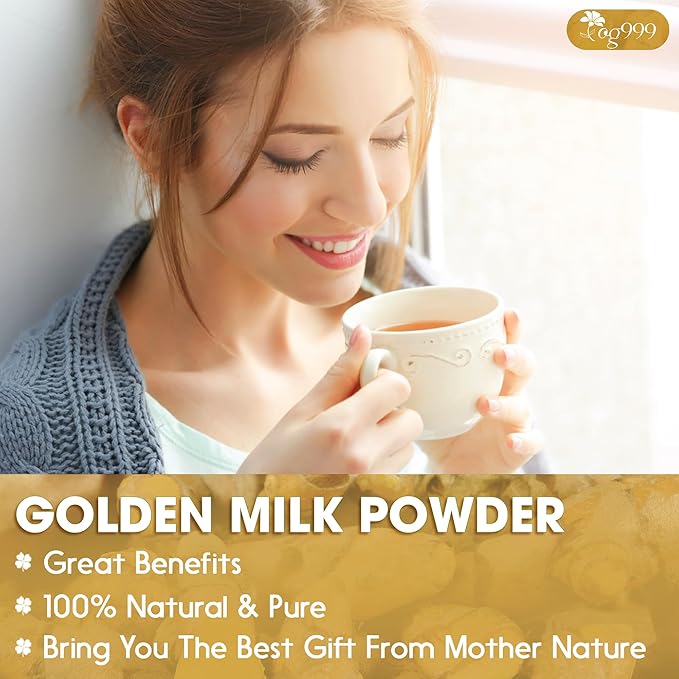 TOG999, Premium 8oz Golden Milk Powder - Turmeric, Cinnamon, Ginger & Black Pepper – Natural Spice Blend for Lattes, Smoothies & Baking – Non-GMO, No Additives.