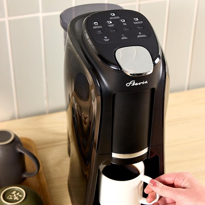 Flavia Aroma Brewer - Coffee Machine, Makes Coffee, Lattes, Tea, and other Hot or Iced Beverages with Single-Serve Freshpacks, Multiple Brew Sizes, Black