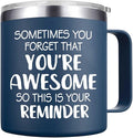 Christmas Gifts for Men - Sometimes You Forget You're Awesome Mug, Inspirational Birthday & Holiday Presents for Men, Him, Dad, Guy - 14Oz Navy Blue