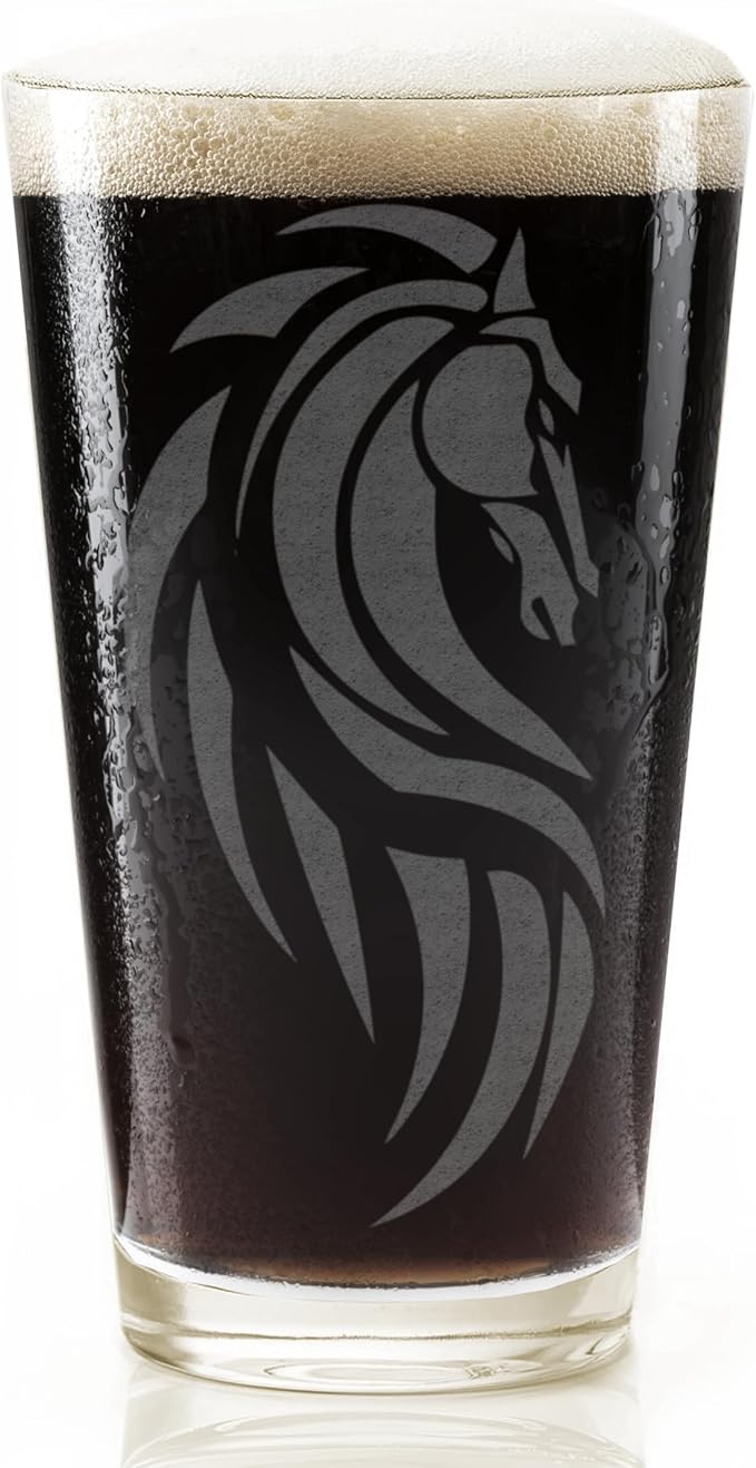 RIDER OF ROHAN Engraved 16oz Pint Glass | Inspired by Tolkien and Middle Earth | Great Christmas Gift Idea | Unique Elvish Dwarfs Orcs Wizard Fantasy Decor!