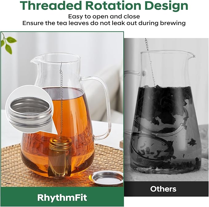 Tea Infuser For Loose Leaf Tea, Extra Fine Mesh Tea Diffusers For Loose Tea, 316L Stainless Steel Tea Strainer, Reusable Tea Steeper For Coffee, Herbs, Fruit, Spices（3.4oz）