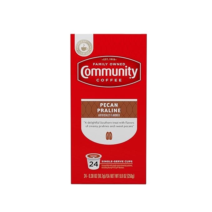 Community Coffee Southern Pecan Praline Flavored 96 Count Keurig K-Cup Coffee Pods, Medium Roast, 24 Count (Pack of 4)