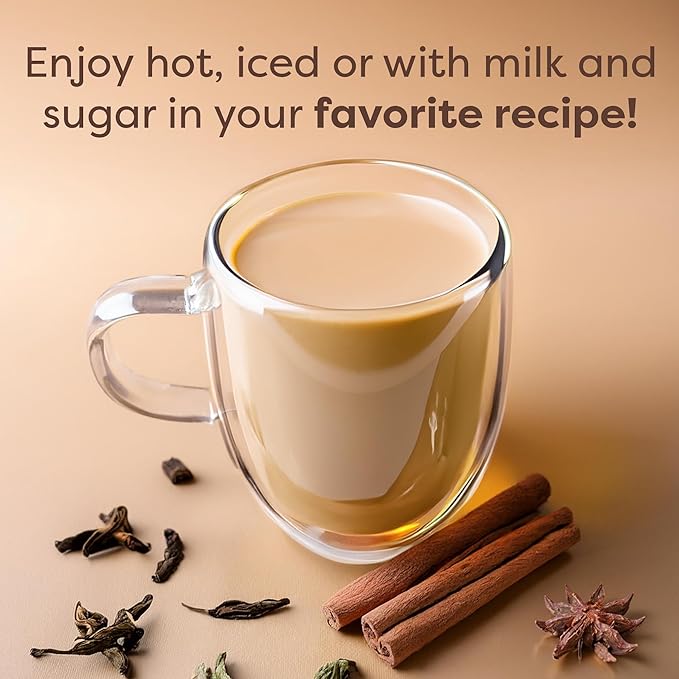 Waka Traditional Chai Tea Powder Mix - Chai Tea Concentrate Sugar Free, Pure Leaves from India, Natural Spices, Unsweetened, No Additives (4.5oz Pouch, 195 Servings)