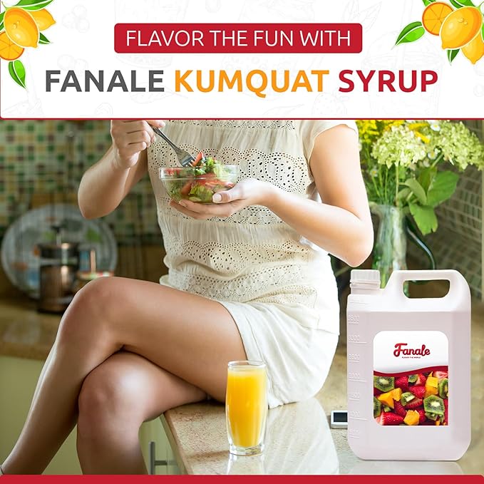 Fanale Premium Flavoring Concentrated Syrup for Bubble Tea 11 lb | Kumquat Flavor Syrup | for Boba Tea, Smoothies, Slushes, Desserts | 11lb | SRP150