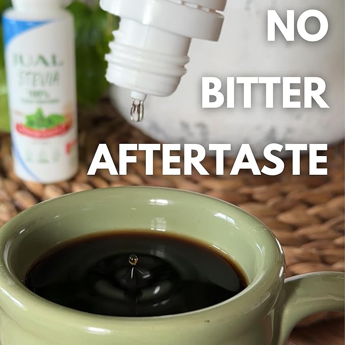 JUAL Natural Liquid Stevia Sweetener with Sucralose – 4.22 Fl Oz – Zero Calorie, Sugar-Free, Low Carb – Stevia Drops for Coffee, Tea & Baking