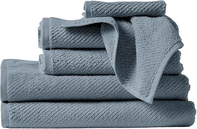 Coyuchi Air Weight Organic Towels, 6 Piece Set, Gulf