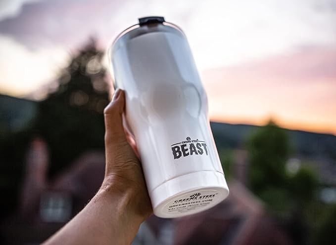 Beast 20 oz Tumbler Stainless Steel Vacuum Insulated Coffee Ice Cup Double Wall Travel Flask (Arctic White)