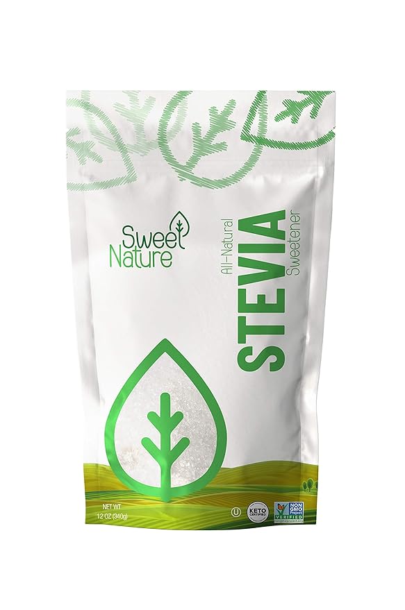 Sweet Nature Stevia Sweetener Powder - All Natural - Kosher - Gluten and Sugar Free 12 OZ