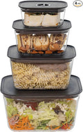24/7 BAGS 4 Set Airtight Pantry Storage Containers, Easy Use One Push Valve, Leak Proof, BPA-Free, Freezer Storage Safe, (Herbs, Tea, Spices, Coffee, Sugar, and More) 4 Sizes