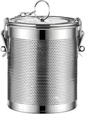 Stainless steel cylindrical seasoning filter, Multi purpose spice filter,Mesh Design Tea Ball Strainer Soup Seasonings Seperation Basket Filter with Chain Hook for Home Restaurant (12 * 12CM/1.356L)