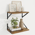 Axeman Deep Floating Shelves for Wall - 10 Inch Deep Floating Shelves Set of 2-16" W x 10" D Rustic Wall Shelves for Living Room Bathroom Bedroom