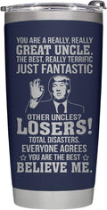 Gifts for Uncle on Christmas from Niece - Funcle Great Tumbler for Fathers Day, Christmas, Birthday - Great Uncle Birthday Insulated Stainless Steel Cup 20oz, Navy