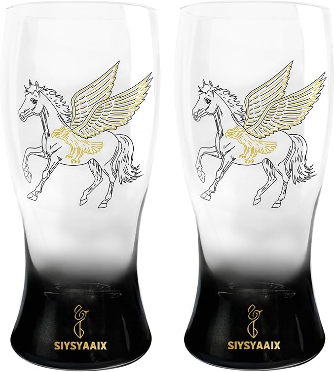 Beer Glasses for Men, 16 oz Drinking Glass Set with Built-in Bottle Opener, Color-Shift Design, Pilsner Craft Glassware for Beer, Great Gift for Dad, Husband, Father’s Day or Anniversary (2)