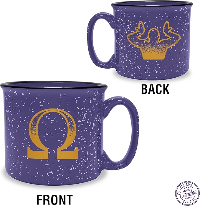 BBGreek Omega Psi Phi Fraternity Paraphernalia - Official Vendor - 15 oz Ceramic Campfire Mug - OMEGA