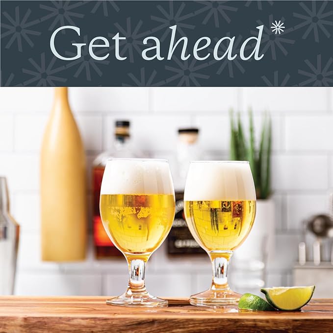 Vikko Beer Glass, Set of 6 Belgian Style Beer Glasses, Large Size 13.5 Ounce, Dishwasher Safe Durable Drinking Glass for Craft Brews, Beer or Water
