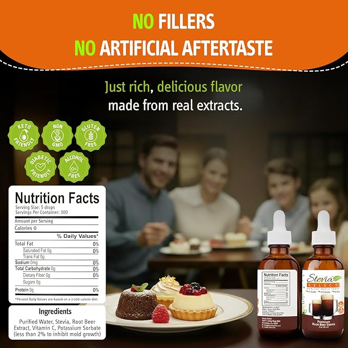 Stevia Select Root Beer Extract Water Flavor - Zero Calorie Sweetener - All Natural Liquid Stevia Water Enhancer - Keto Sugar Stevia Liquid - Keto Sweetener & Sugar Alternative 2 Oz (2 Pack)