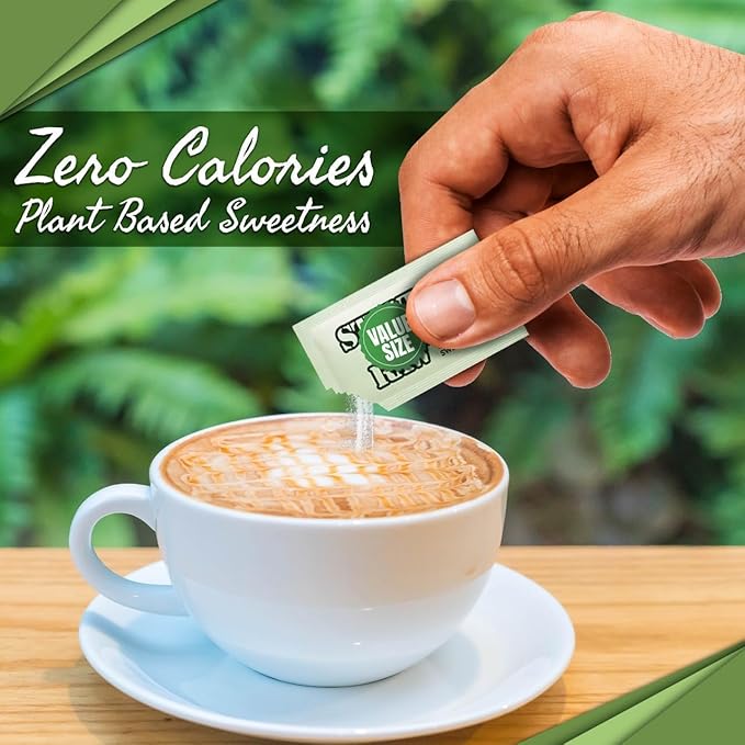 Sugar Substitute - Stevia Raw Zero Calorie Sweetener Packets,Leaf, 400 Count, Sugar Substitute for coffee and Tea.