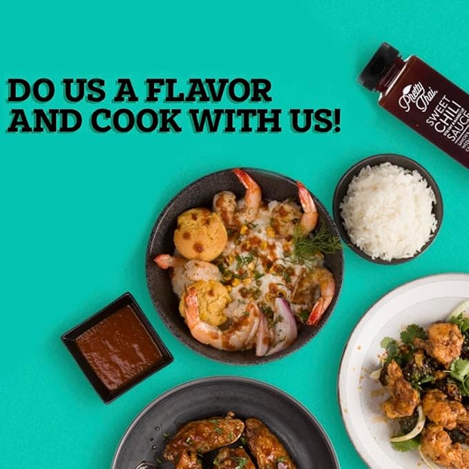 Pretty Thai Sweet Chili Sauce, Gluten Free Certified Non-GMO Authentic Vegan Stir Fry, BBQ Condiment, Dipping Sauce, Rice Seasoning, 100% Natural (Pack of 3)