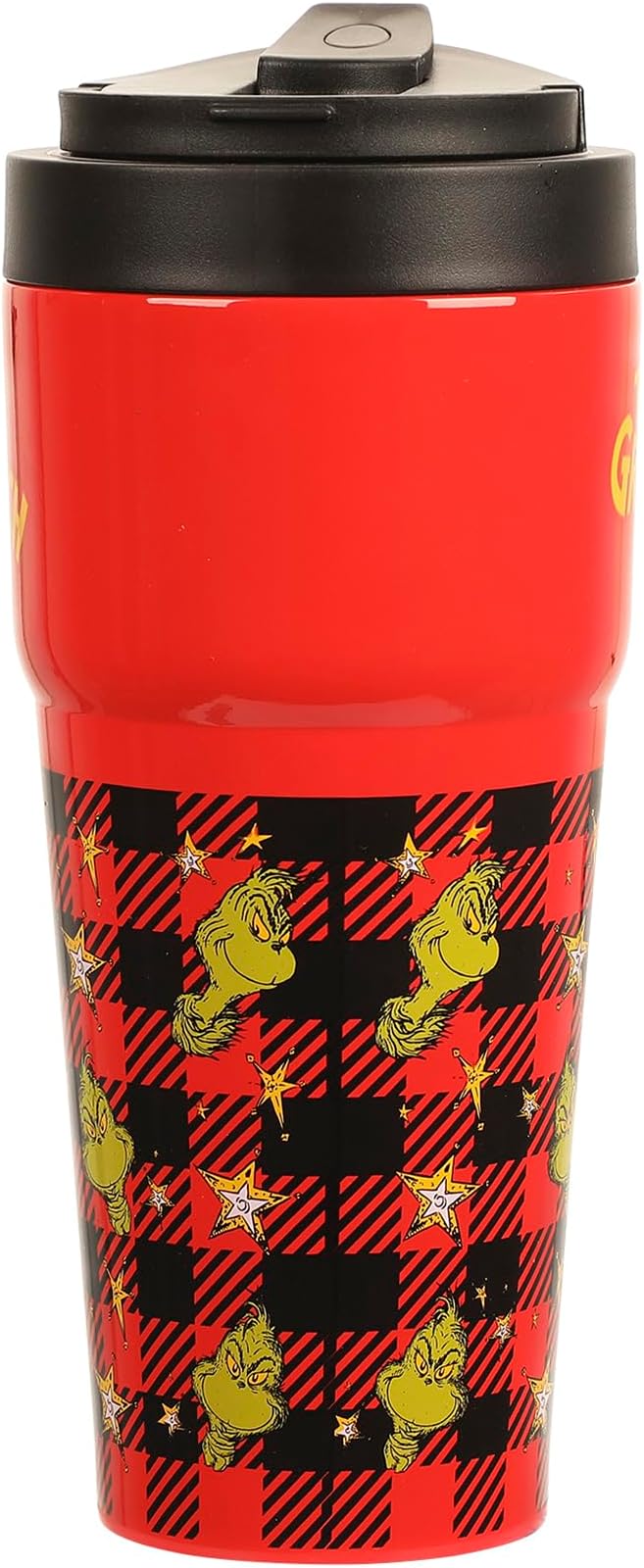 Bioworld The Grinch 27 Oz. Stainless Steel Travel Coffee Tumbler With Flip-Top Lid