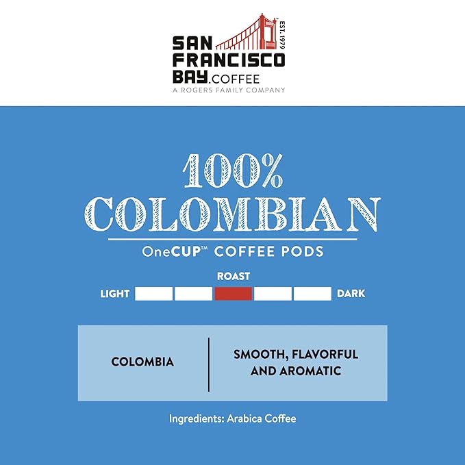 San Francisco Bay Compostable Coffee Pods - 100% Colombian (120 Ct) K Cup Compatible including Keurig 2.0, Medium Roast