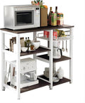 soges 3-Tier Kitchen Baker's Rack with Storage, Microwave Stand, Kitchen Storage Rack, Shelf Organizer, Coffee Bar Station, Workstation Cart, Walnut Black