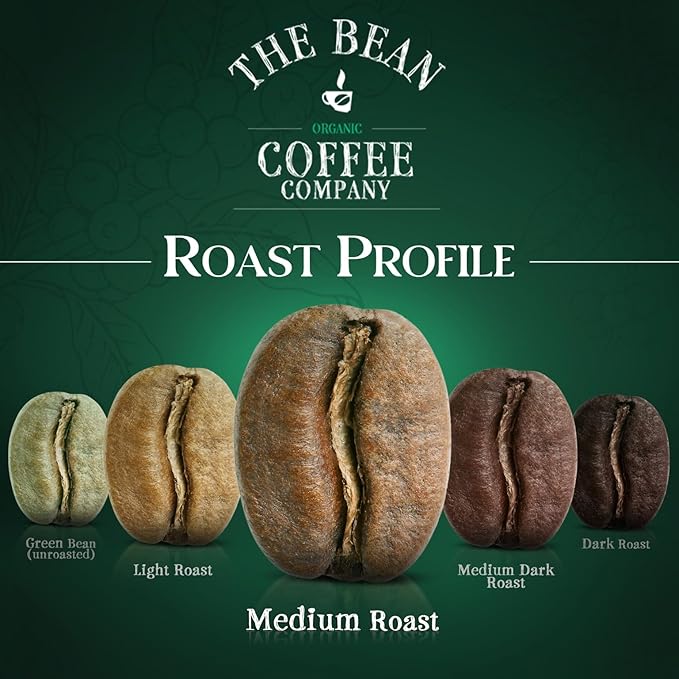 The Bean Organic Coffee Company Water Processed DECAF Aloha Bean (Hawaiian Hazelnut), Medium Roast, Ground Coffee, 5-Pound Bag, Café Molido Tostado Orgánico descafeinado