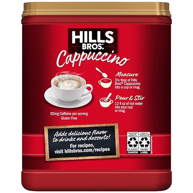 Hills Bros. Flavor Coffee (Classic Cappuccino, 14 Ounce (Pack of 4)