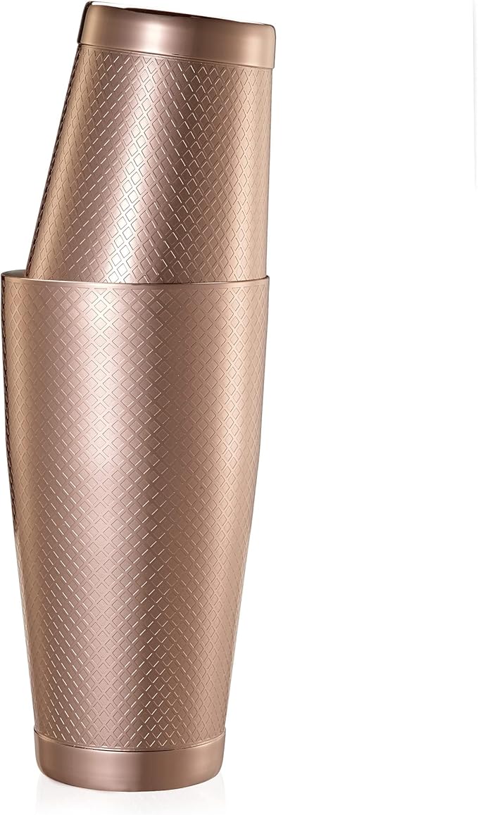 Barfly Diamond Lattice Shaker Set, Copper Plated