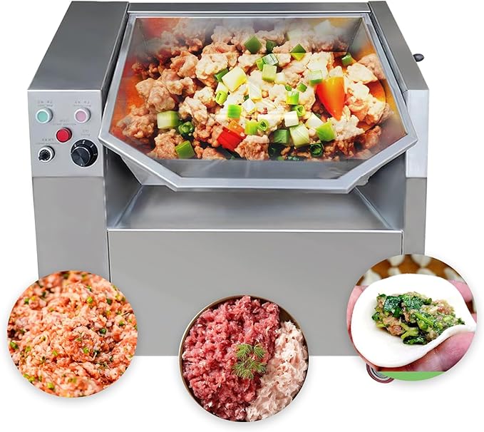Commercial Dough Mixer,Dough Kneading Machine,50L Tank Electric Flour-Mixing Machine,Meat Mixer, Adjustable Speed,2 Stirring Rods,1 for Dough Mixer,1 for Meat Mixer,Capacity 55Lb/H