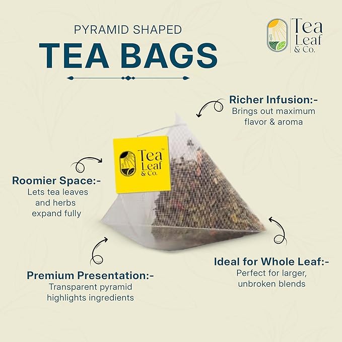 Tealeaf & Co. Pure Chamomile Herbal Tea - Organic Chamomile Tea Bags Blended with Fresh Herbs - Contains Low Caffeine - Gluten Free - 100 Teabags (7.055oz/200gm)