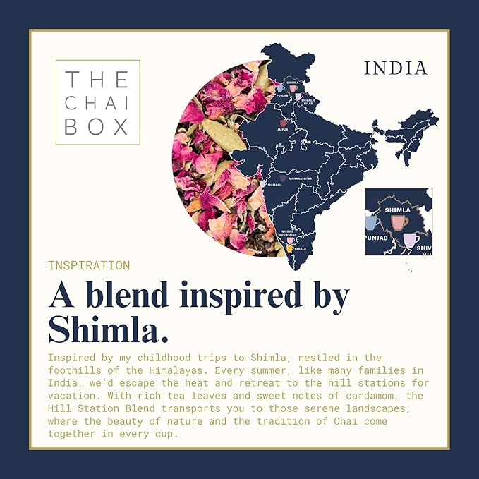 The Chai Box Loose Leaf Rose Tea - Featured in Oprah's Favorite Things | Caffeinated Black Tea with Rose Petals & Cardamom (Pack of 1) 2.5 oz | Makes 25 Cups | Small Batch Loose Leaf Tea with Whole, Premium Spices