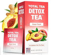 Total Tea SIimming Detox Tea Caffeine Free - 25 Day Detox - Weight l0ss for women with Chamomile, Hibiscus Tea & Ginger Root for Colon Cleanse – Natural Herbal Ginger & Peach Fruit Tea for Digestive Health