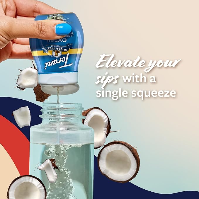 Torani Sugar Free Coconut Liquid Drink Enhancer, Water Flavoring 4-Pack, 1.62 Oz Ea