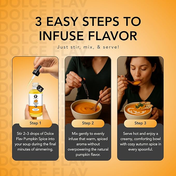 Dolce Flav Natural Pumpkin Spice Extract – 8 Ounce Oil-Soluble Kosher, Sugar-Free, Concentrated Warm Pumpkin Spice Flavoring for Baking, Smoothies & Desserts