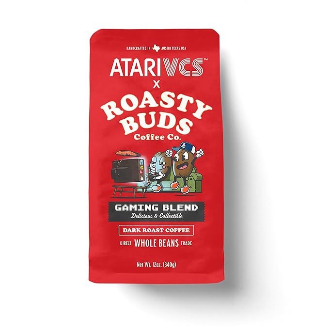 Atari VCS™ Gaming Blend Dark Roast Whole Bean Coffee 12oz | Roasty Buds 100% Arabica Coffee From Colombia, Guatemala, Brazil | Gluten-Free, Non-GMO