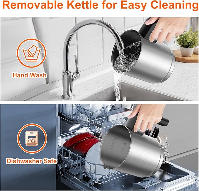 Milk Frother and Steamer, 6-in-1 Electric Milk Frother for Latte Art Coffee，Automatic Hot & Cold Foam Maker and Milk Warmer for Dairy & Plant-based Milk 16.9oz/500ml,Easy to Clean