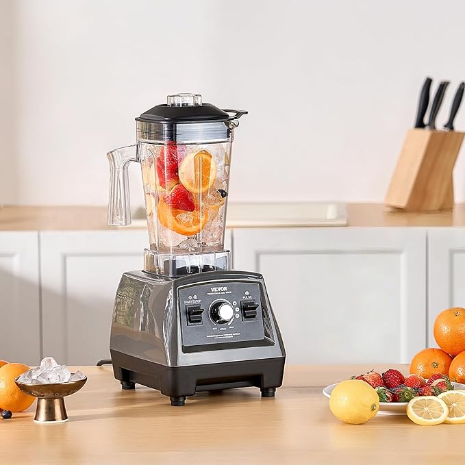 VEVOR Blender for Smoothies, 61 oz 1400W, Professional Blender with Powerful Motor, Multi-Functional Food Processing for Smoothie/Milkshake/Juice, Fits for Kitchen