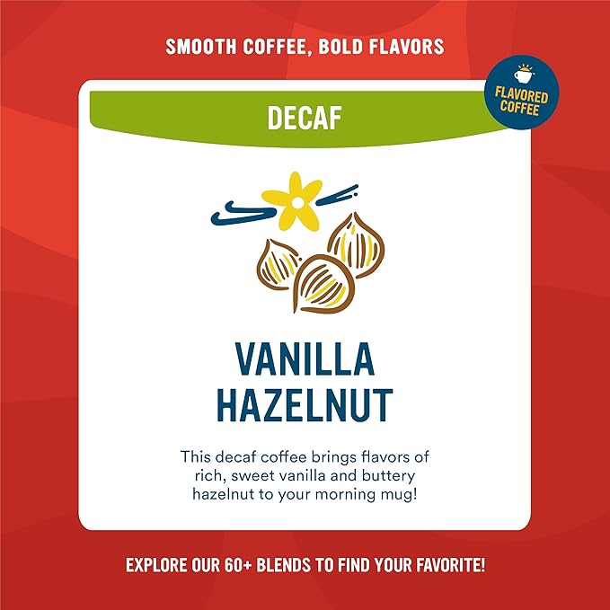 Cameron's Coffee Roasted Whole Bean Coffee, Flavored, Decaf Vanilla Hazelnut, 4 Pound