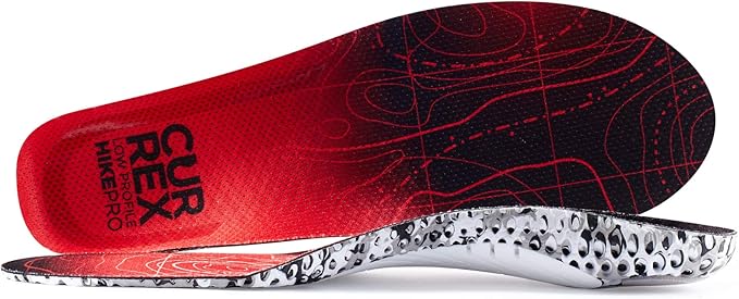 CURREX HikePro Insoles for Hiking Boots & Shoes – Shock Absorbing Inserts to Help Reduce Fatigue and Increase Performance – Anti-Slip Heel Surface for Stability – for Men & Women – Low Arch, Small