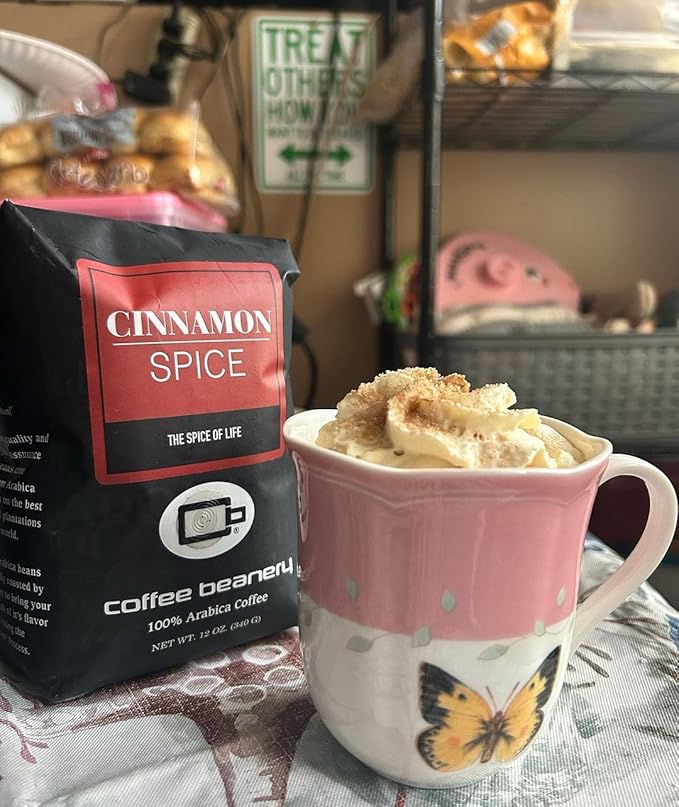Cinnamon Spice Flavored Coffee, Specialty Arabica Coffee, Medium Roast, 12 ounce, Automatic Drip (Ground)