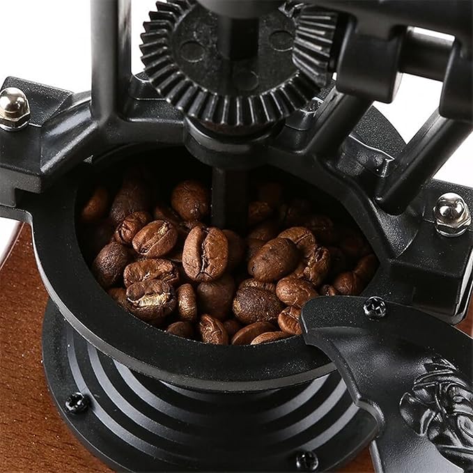 Vintage Manual Coffee Grinder Maker - High Hardness Ceramic Core Coffee Bean Grinder With Solid Wood Base And Drawer Powder Box Classic Coffee Grinders For Home Use
